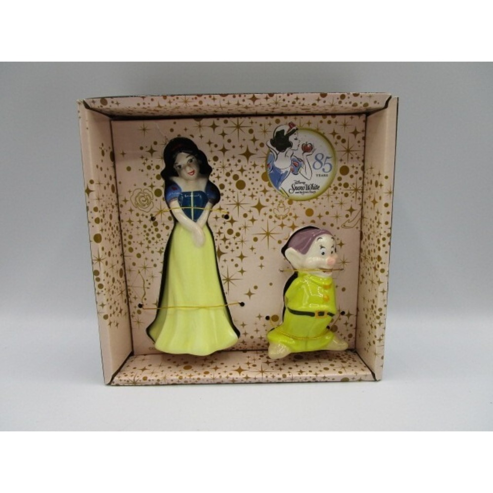 Disney Snow White & Dopey Ceramic Salt & Pepper Shaker Set 85 Years Anniversary